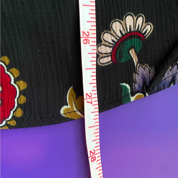 Ann Taylor Black Ruffle Long Sleeve Floral Print Blouse, M - Picture 10 of 11